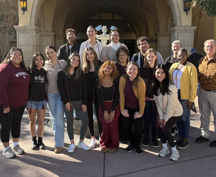 group pic of students with AIH-AHEC staff and faculty mentor