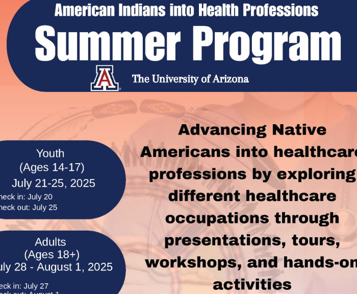 Save the Date - American Indians into Health Professions Summer Program