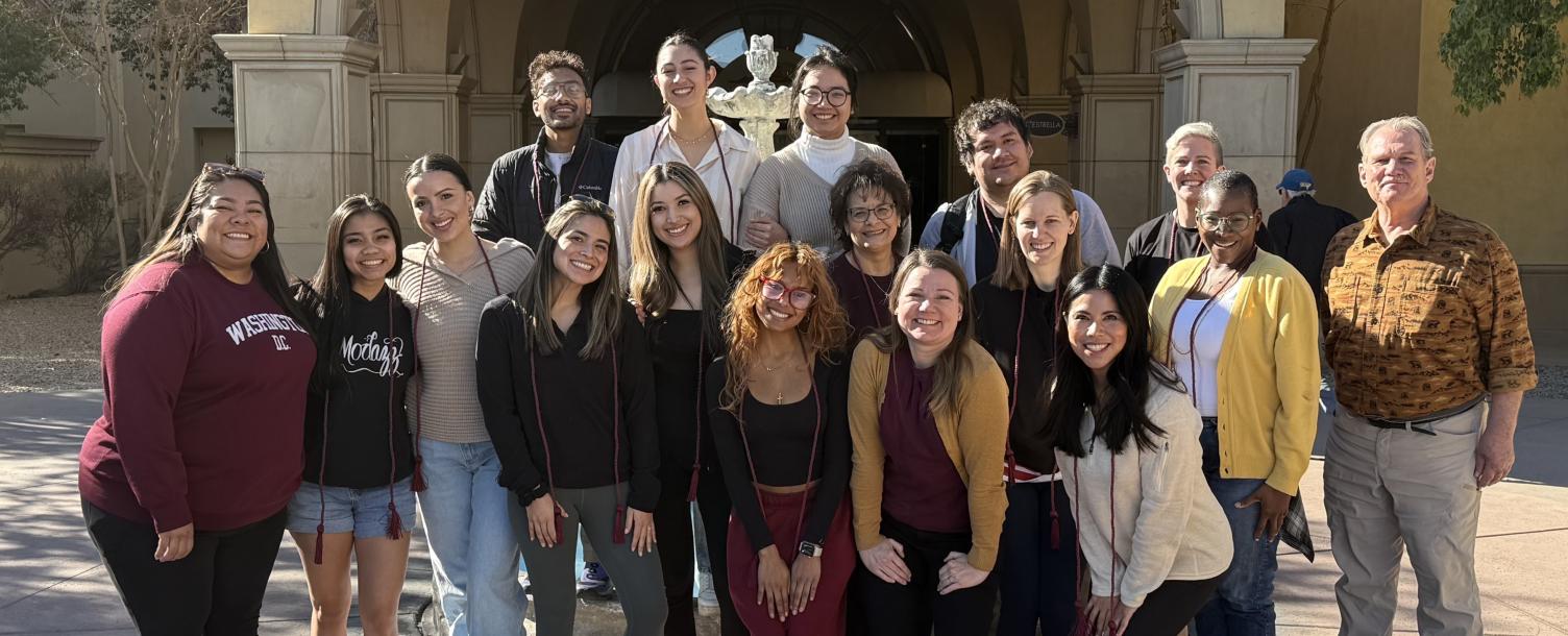 group pic of students with AIH-AHEC staff and faculty mentor